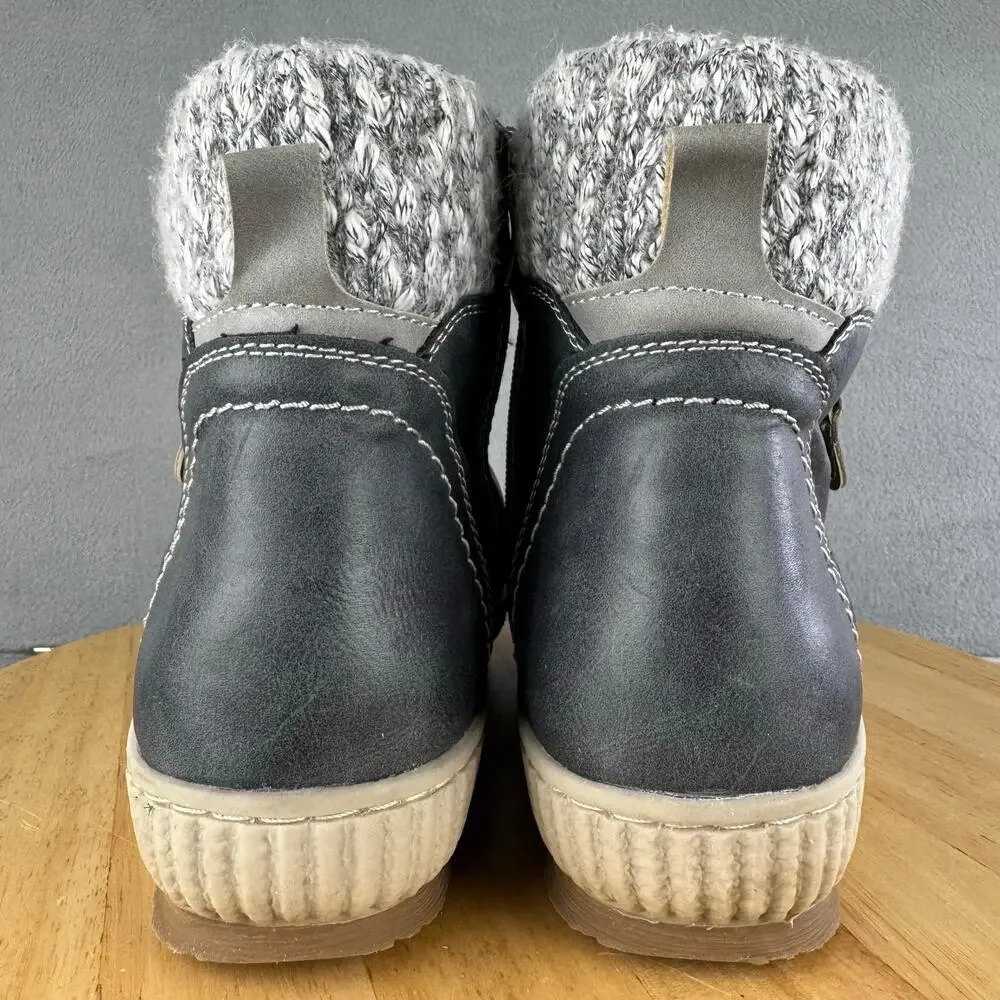 Spring Step Karlene Side Zip Lace-Up Gray Ankle Boots‎ Women’s Size 40/ 10 US